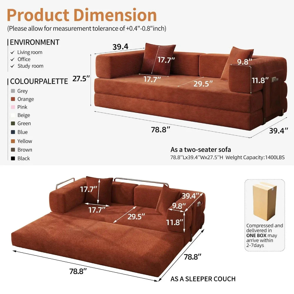 Convertible Futon Sleeper Sofa
